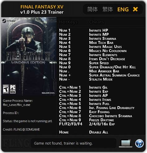 Final Fantasy XV (+23 Trainer) PC .